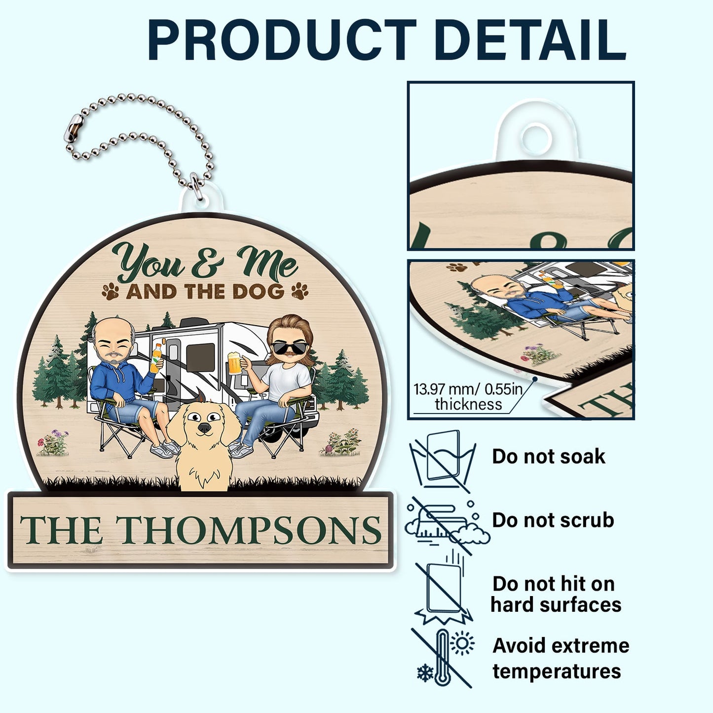 You & Me And The Dogs Cats - Gift For Camping Couples, Pet Lovers - Personalized Acrylic Car Hanger