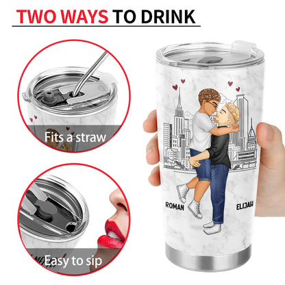 I Met You I Liked You I Love You Keeping You - Gift For Couples - Personalized Tumbler