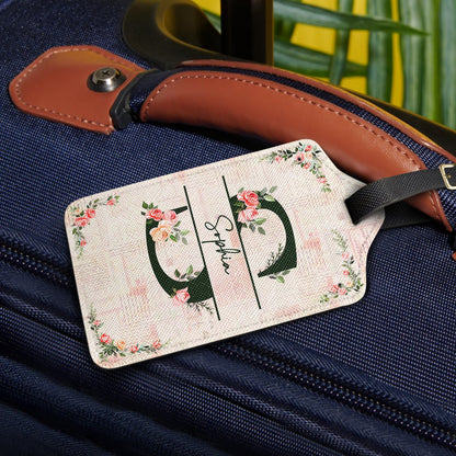 Monogram Floral - Birthday Gift For Her, Vacation Lovers - Personalized Luggage Tag