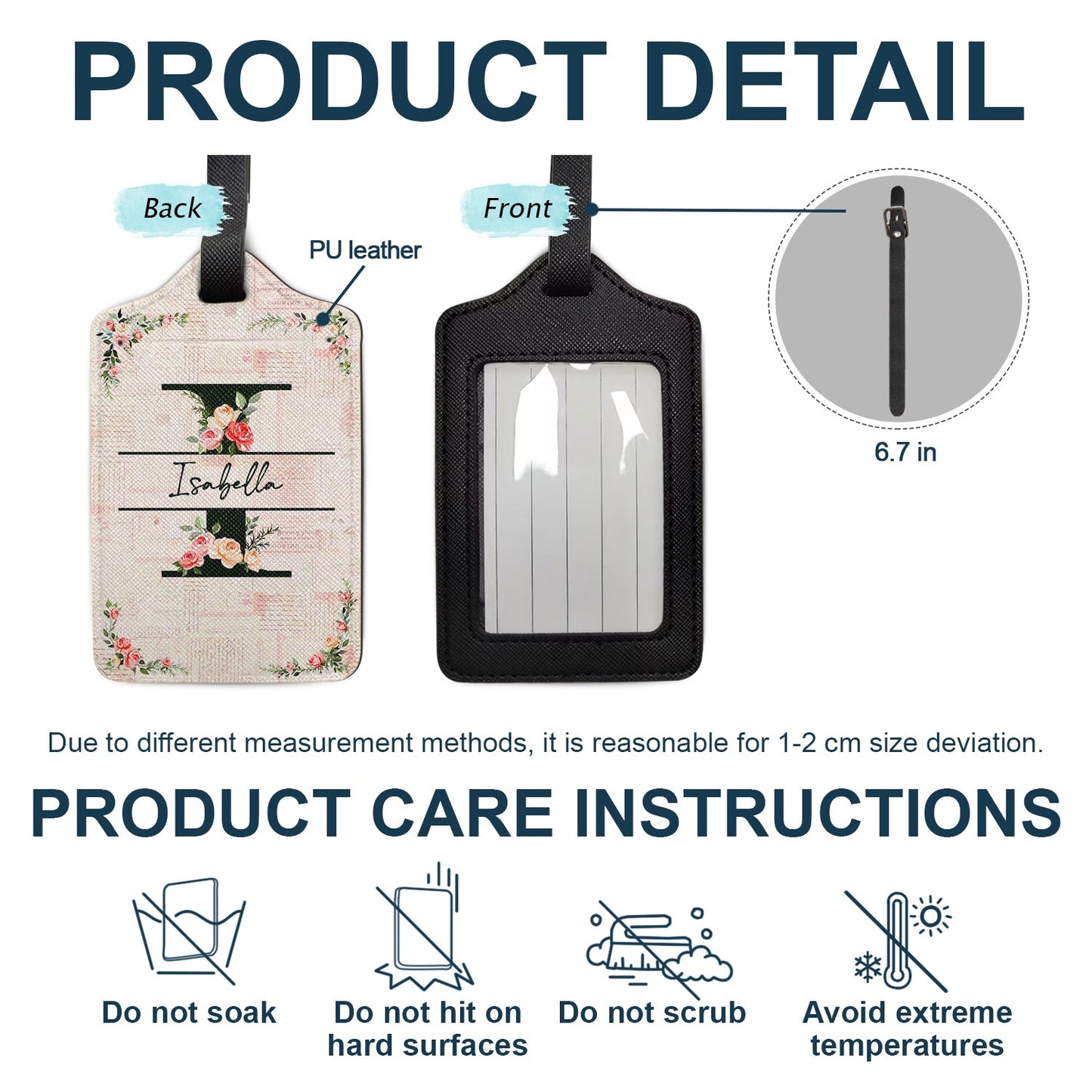 Monogram Floral - Birthday Gift For Her, Vacation Lovers - Personalized Luggage Tag