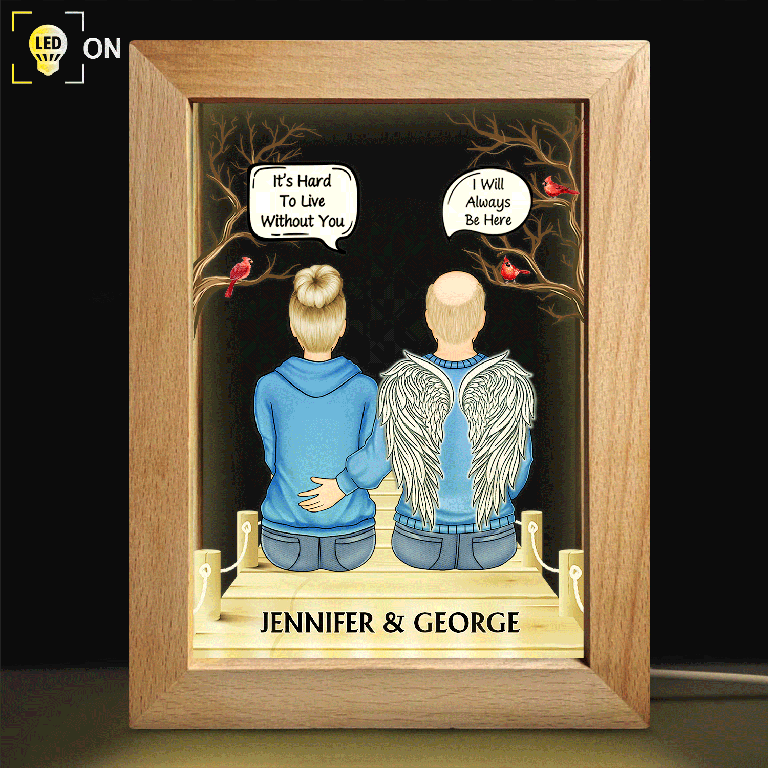 I Miss You I Know - Memorial Gift For Family, Friends, Siblings - Personalized Frame Lamp