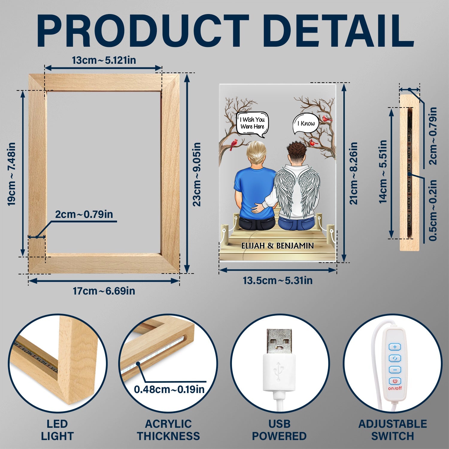 I Miss You I Know - Memorial Gift For Family, Friends, Siblings - Personalized Frame Lamp