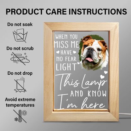 Custom Photo When You Miss Me - Loving, Memorial Gift For Family, Siblings, Friends - Personalized Frame Lamp