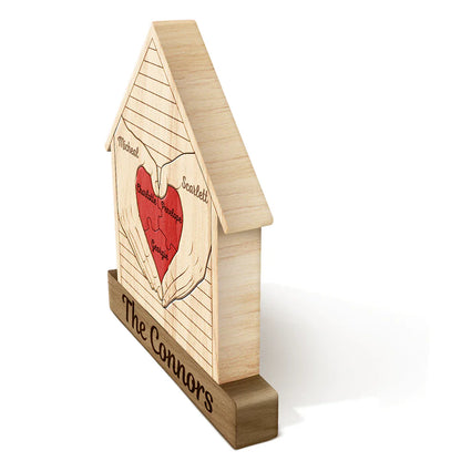 Heart Hands - Gift For Couples, Family, Parents, Father, Mother - Personalized Custom Shaped Wooden Puzzle