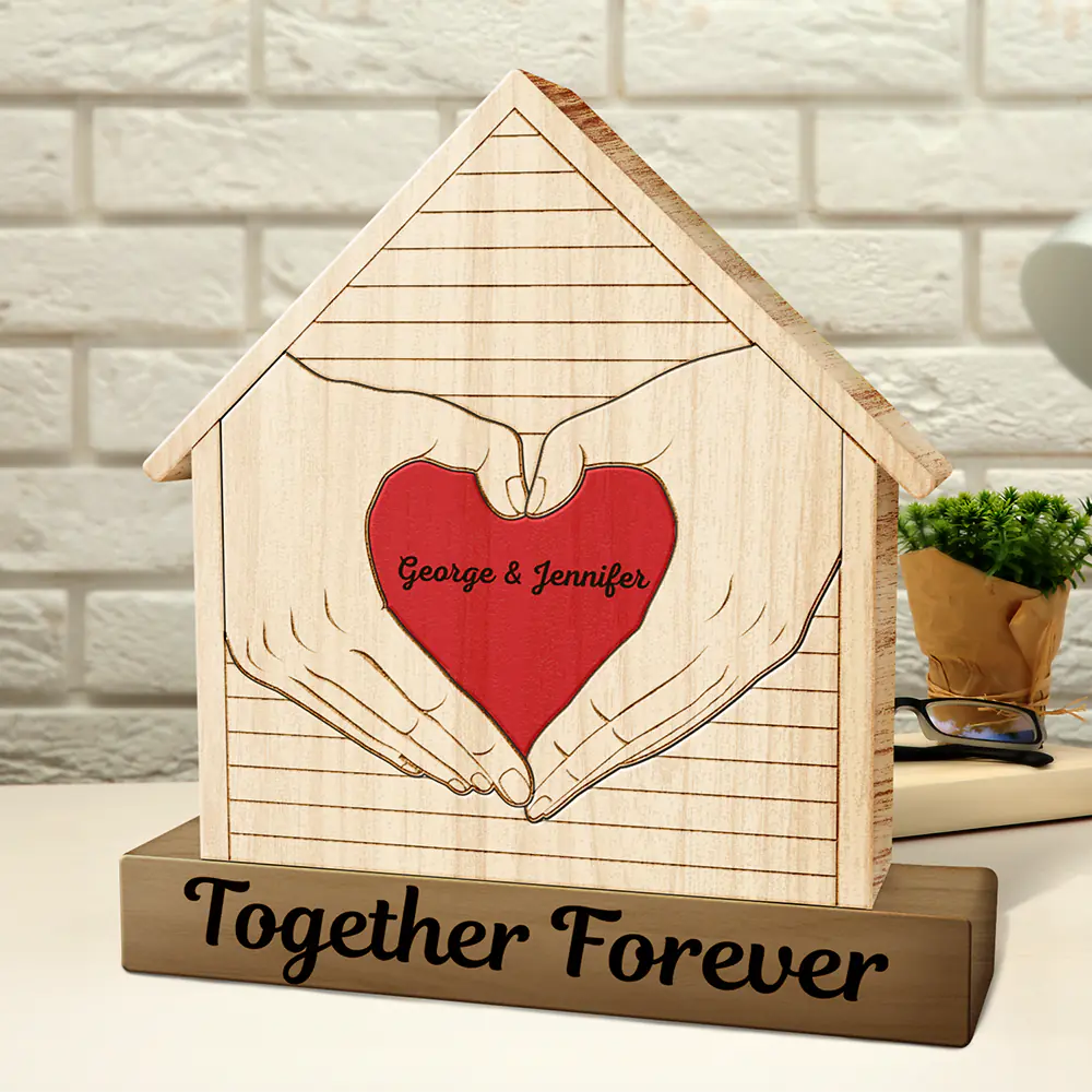 Heart Hands - Gift For Couples, Family, Parents, Father, Mother - Personalized Custom Shaped Wooden Puzzle