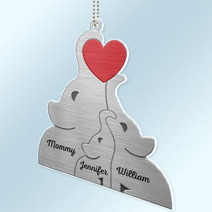 Love Elephant Family - Gift For Mother, Father, Family - Personalized Acrylic Car Hanger