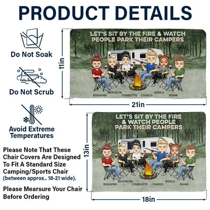 Let's Sit By The Fire And Watch People Camping Bestie - Personalized Folding Chair Cover