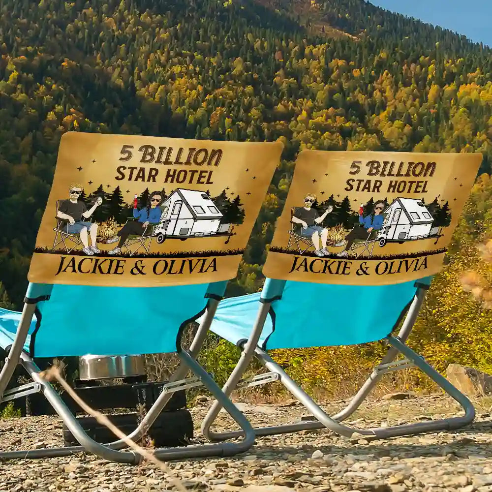 Camping RV Funny Back That Thing Up - Personalized Folding Chair Cover