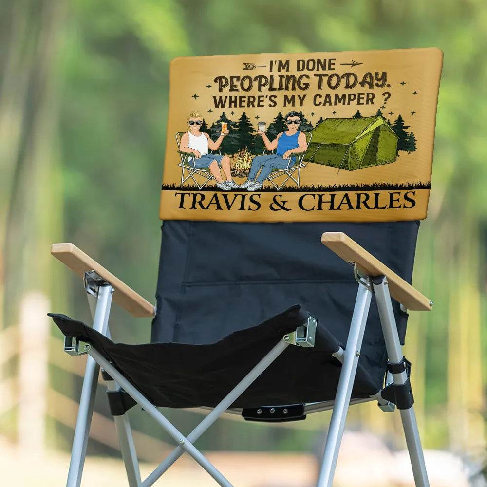 Camping RV Funny Back That Thing Up - Personalized Folding Chair Cover