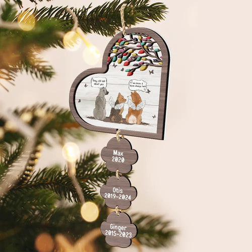 They Still Talk About You Pet Memorial - Personalized Mix Ornament With Wooden Tag