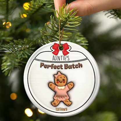 Gingerbread Cookies Grandma Grandpa Perfect Patch - 3D Inflated Effect Printed Personalized Circle Acrylic Ornament