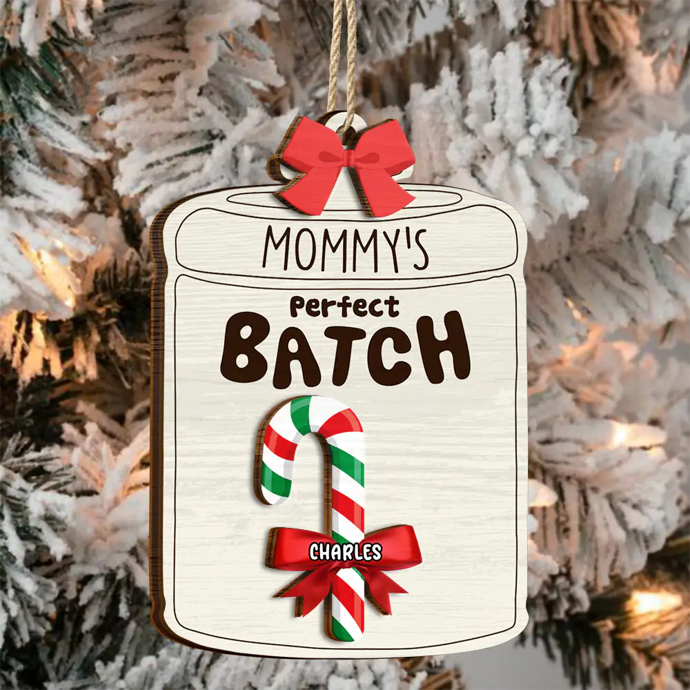 Grandma Grandpa Mom Dad Little Sweeties Candy Canes - Personalized 2-Layered Wooden Ornament