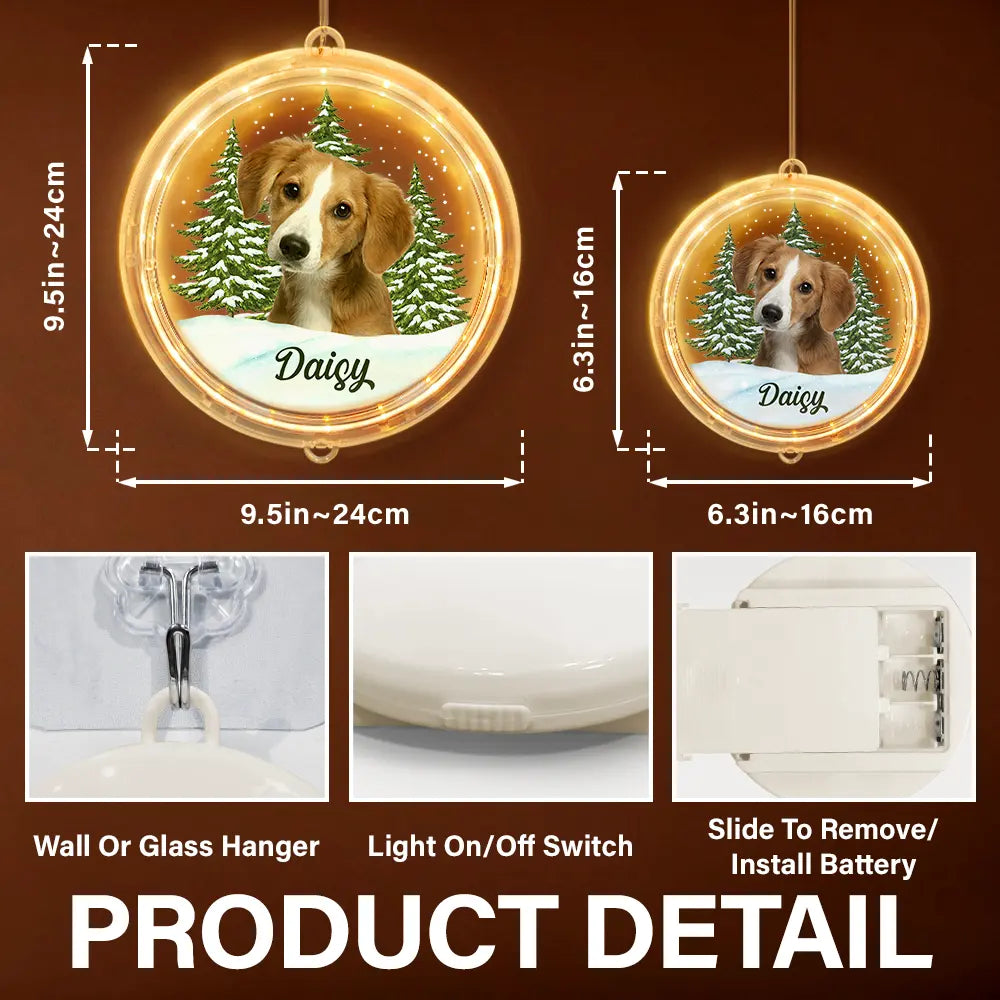 Custom Photo Pet Face Christmas Gift For Dog Cat Lovers - Personalized LED Pendant Light