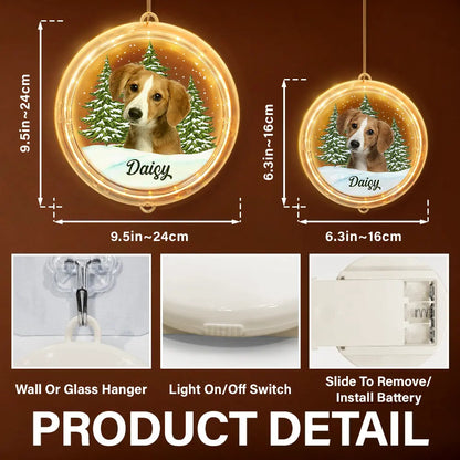 Custom Photo Pet Face Christmas Gift For Dog Cat Lovers - Personalized LED Pendant Light