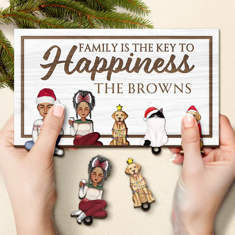 Family Is The Key To Happiness - Personalized Custom Shaped Key Holder