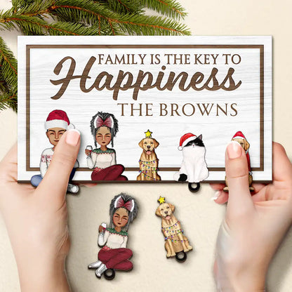 Family Is The Key To Happiness - Personalized Custom Shaped Key Holder