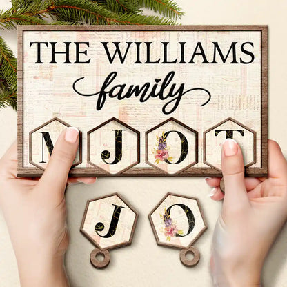 Family Vintage Style Custom Names Alphabet - Personalized Custom Shaped Key Holder