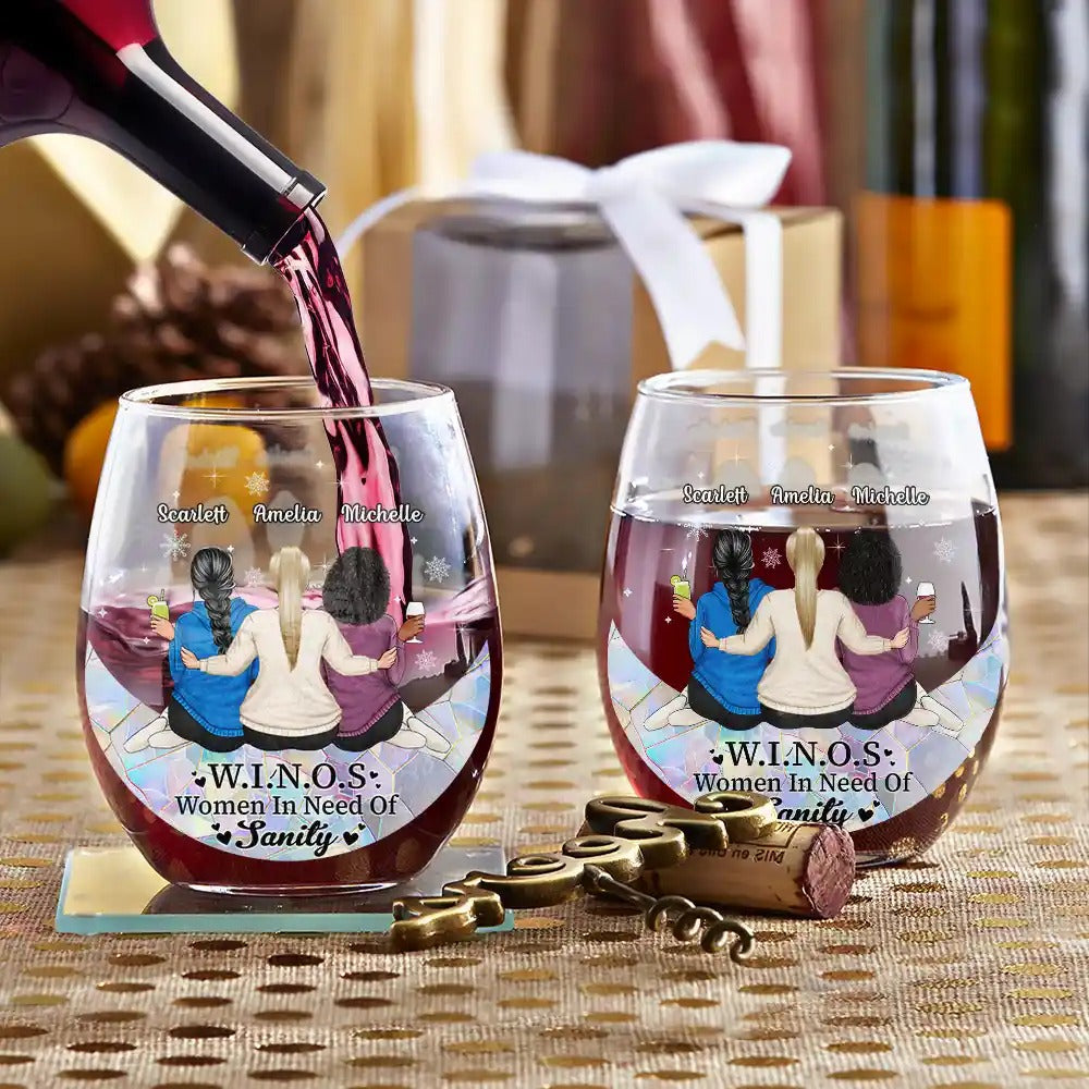 Our Friendship Is Like Wine It Gets Better With Time - Personalized Stemless Wine Glass