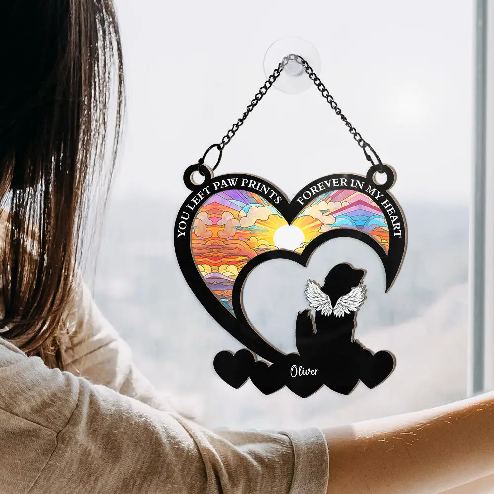 Pet Memorial My Hardest Goodbye Dog Cat - Personalized Window Hanging Suncatcher Ornament