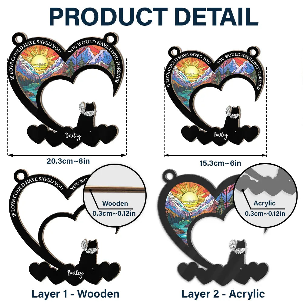 Pet Memorial My Hardest Goodbye Dog Cat - Personalized Window Hanging Suncatcher Ornament