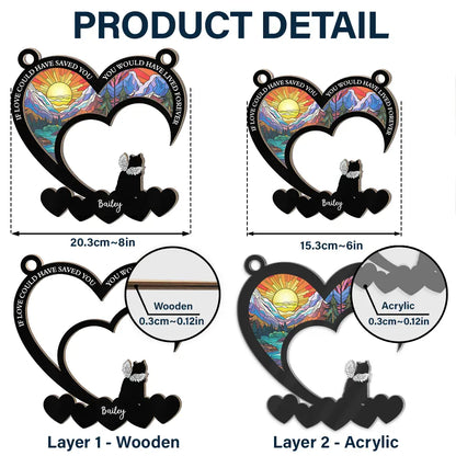 Pet Memorial My Hardest Goodbye Dog Cat - Personalized Window Hanging Suncatcher Ornament