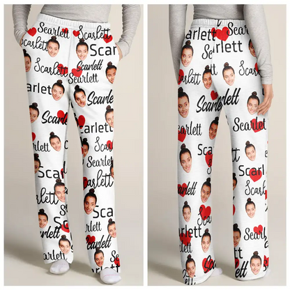 Custom Photo And Name Of Wife For Husband - Personalized Pajama Pants