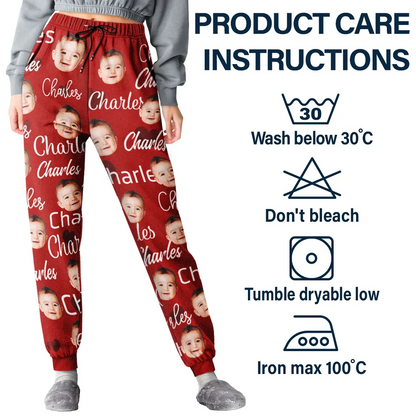 Custom Photo And Name Of Wife For Husband - Personalized Pajama Pants