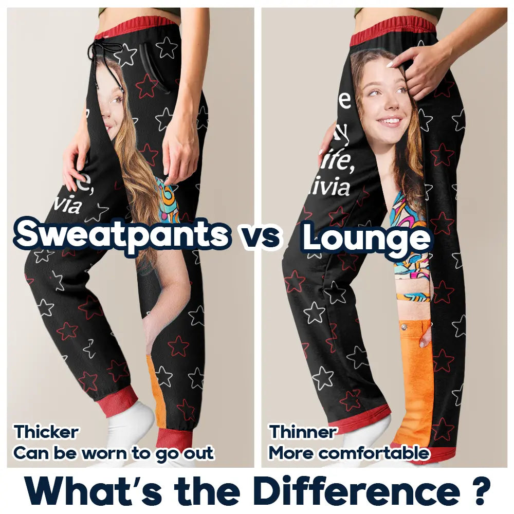 Custom Photo For Husband I Love My Wife - Personalized Pajama Pants