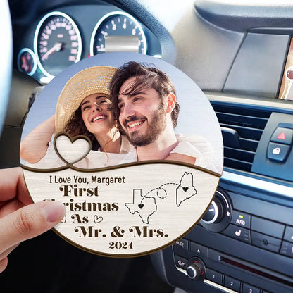 Custom Photo When You Are Family The Miles Don't Matter - Personalized Custom Shaped Car Visor Clip
