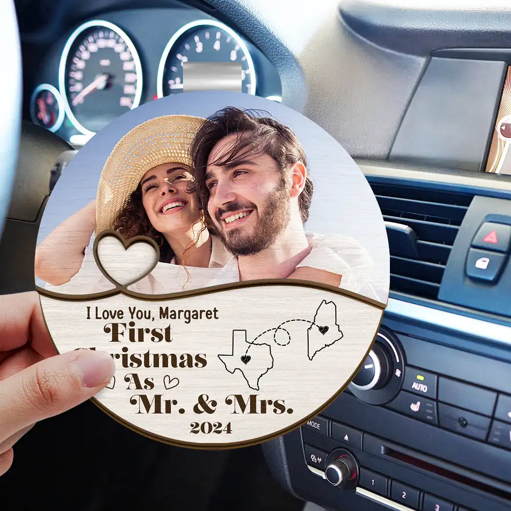 Custom Photo When You Are Family The Miles Don't Matter - Personalized Custom Shaped Car Visor Clip