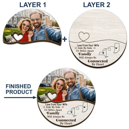 Custom Photo When You Are Family The Miles Don't Matter - Personalized Custom Shaped Car Visor Clip
