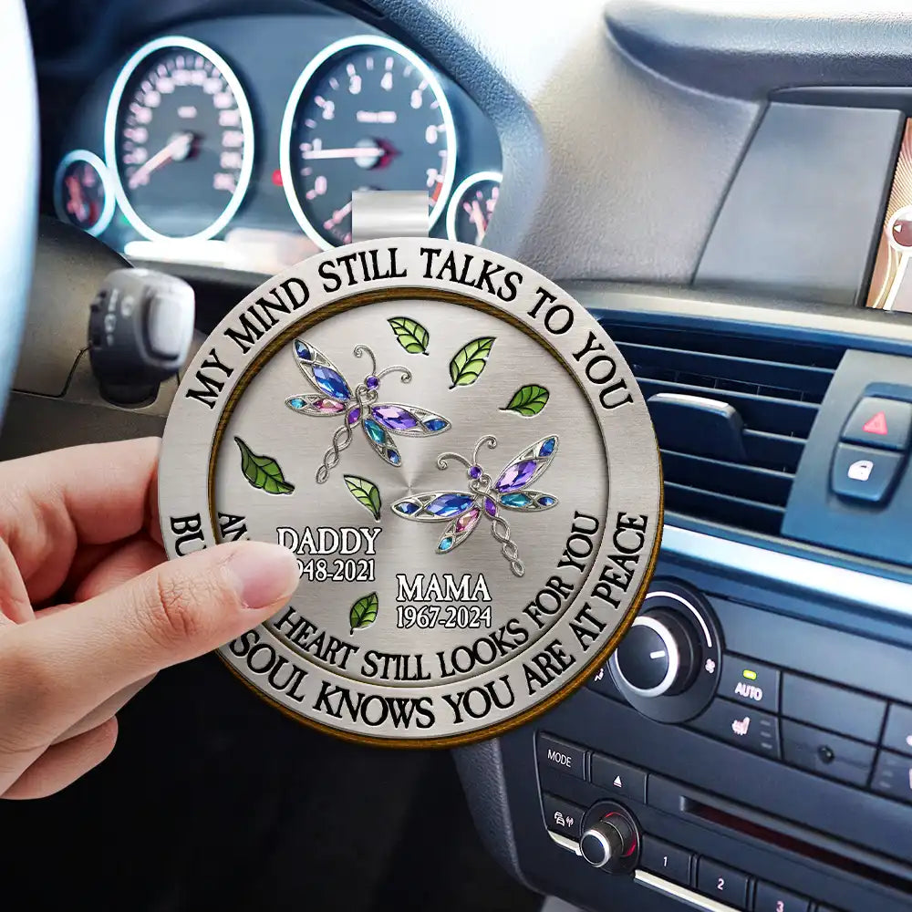 Memorial My Mind Still Talks To You - Personalized Custom Shaped Car Visor Clip