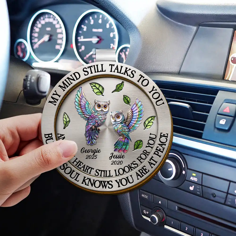 Memorial, Family - Memorial My Mind Still Talks To You - Personalized Custom Shaped Car Visor Clip

