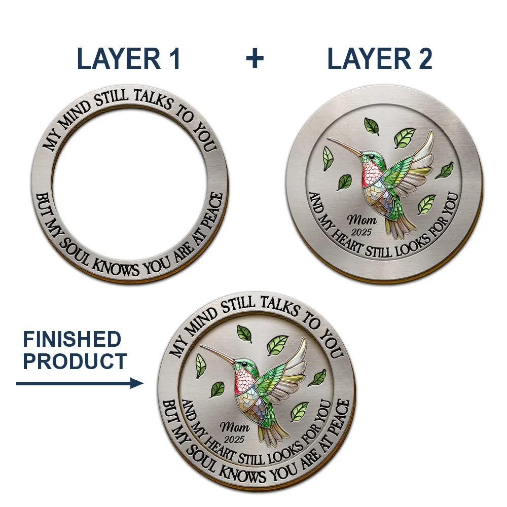 Memorial, Family - Memorial My Mind Still Talks To You - Personalized Custom Shaped Car Visor Clip
