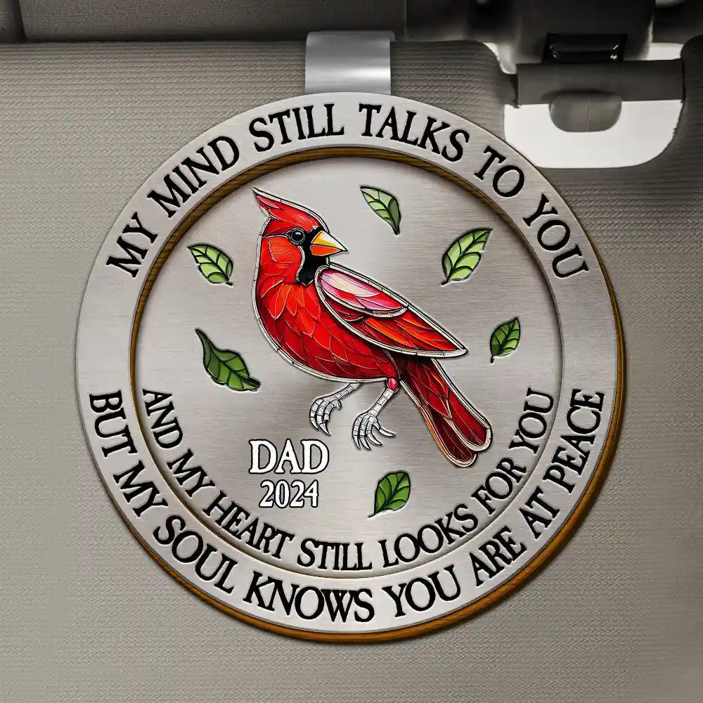 Memorial My Mind Still Talks To You - Personalized Custom Shaped Car Visor Clip