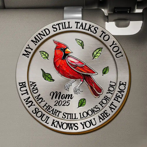 Memorial, Family - Memorial My Mind Still Talks To You - Personalized Custom Shaped Car Visor Clip
