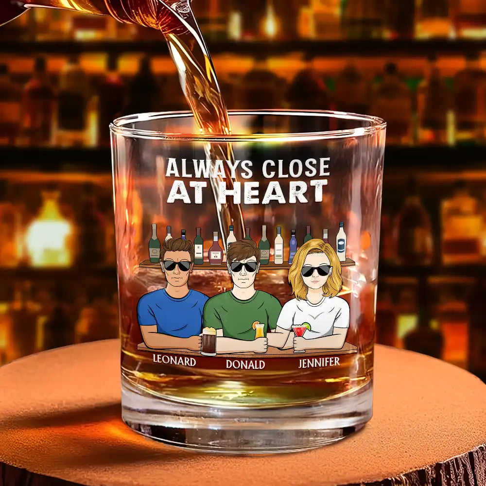 Gift For Brothers, Gift For Bestie - Long Distance Never Too Far To Drink Together - Personalized Whiskey Glass