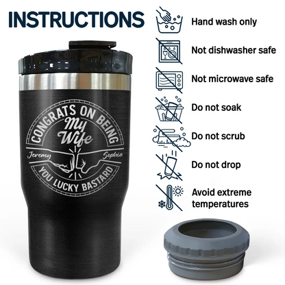 Congrats On Being My Brother You Lucky Man - Personalized Triple 3 In 1 Can Cooler