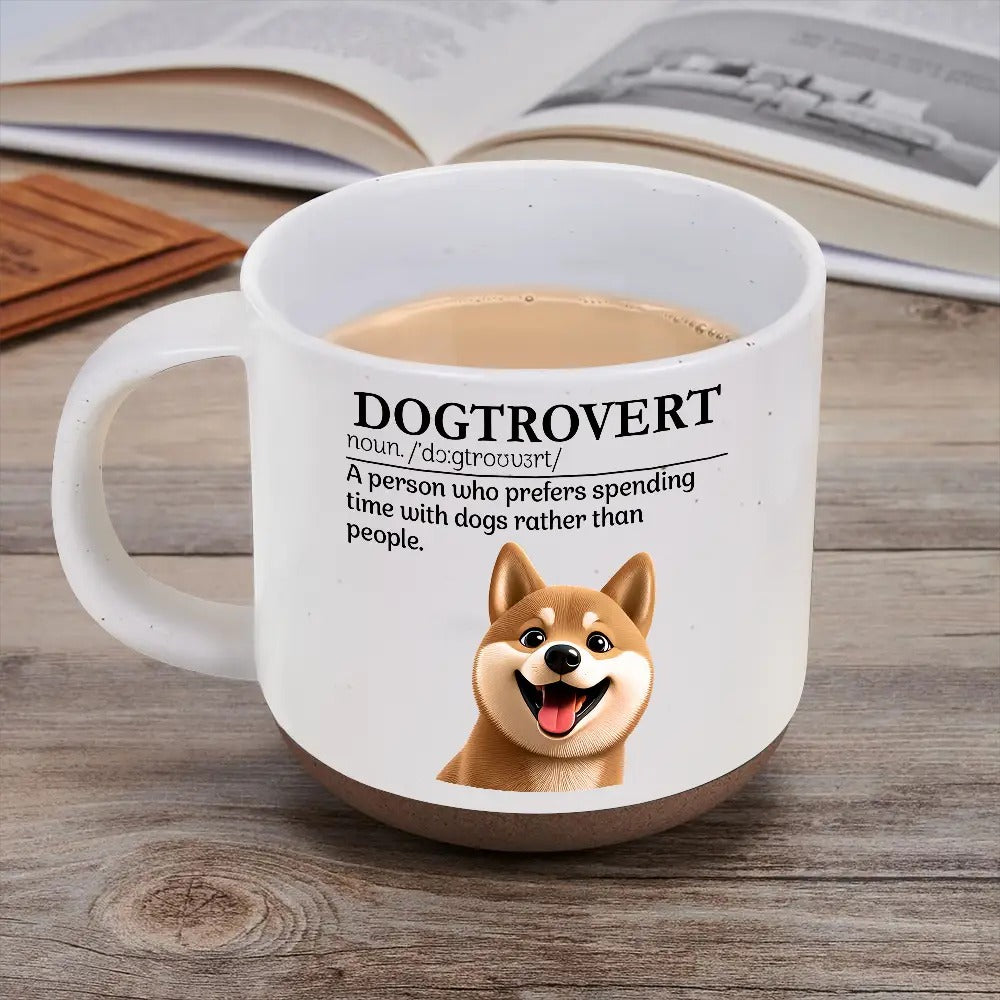 Dogtrovert Who Prefers Spending Time With Dogs - Personalized Pottery Mug