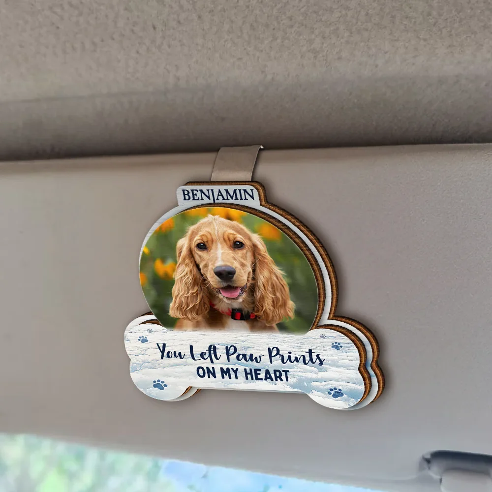 Custom Photo No Longer By My Side But Forever In My Heart - Personalized Custom Shaped Car Visor Clip