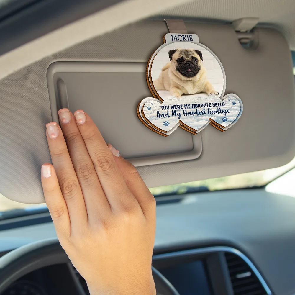 Custom Photo No Longer By My Side But Forever In My Heart - Personalized Custom Shaped Car Visor Clip