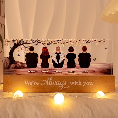 Blossom Tree Always With You Whole Family Memorial Remembrance Gift Personalized Acrylic LED Night Light
