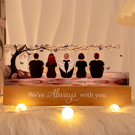 Blossom Tree Always With You Whole Family Memorial Remembrance Gift Personalized Acrylic LED Night Light