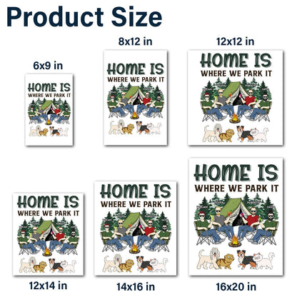 Home Is Where We Park It - Gift For Camping Lovers, Dog Lovers, Cat Lovers, Family - Personalized Camping Decal, Decor Decal