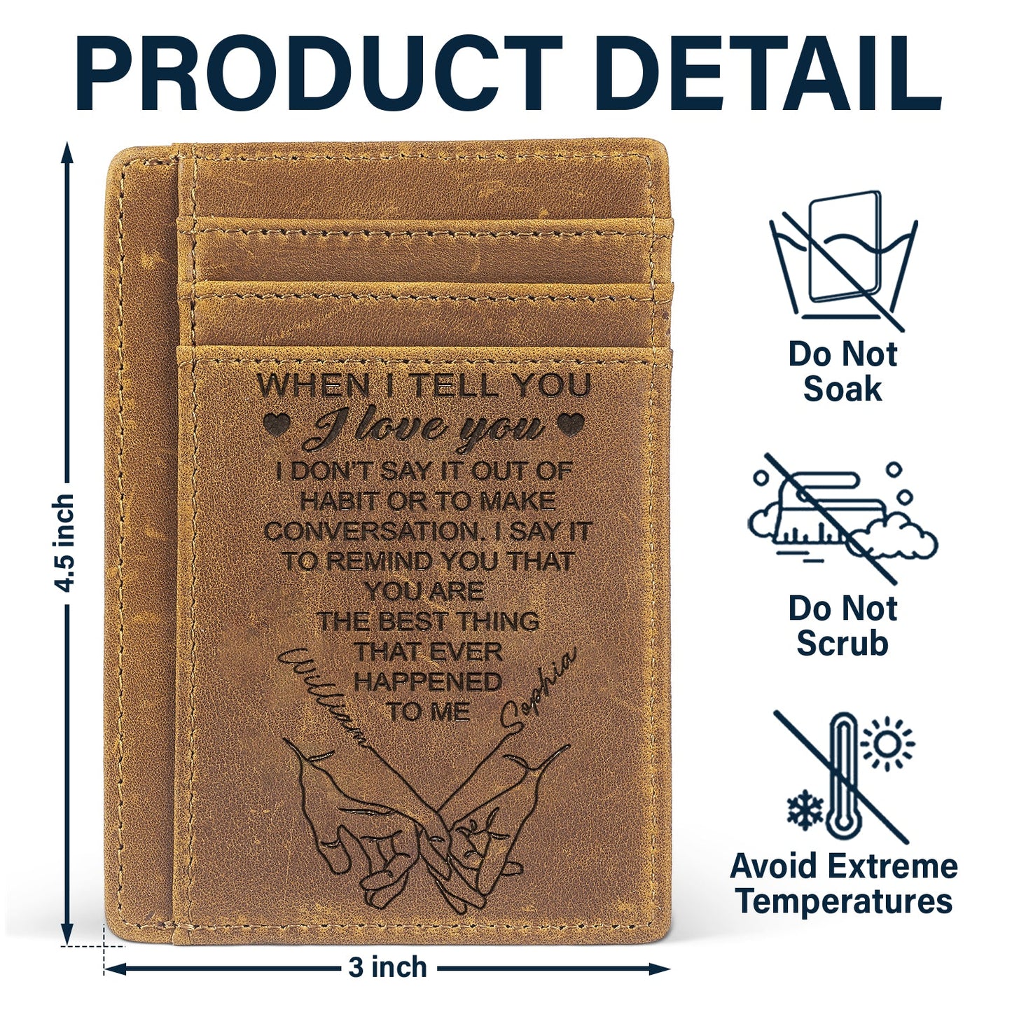 When I Tell You I Love You - Gift For Couples, Husband, Wife - Personalized Card Wallet