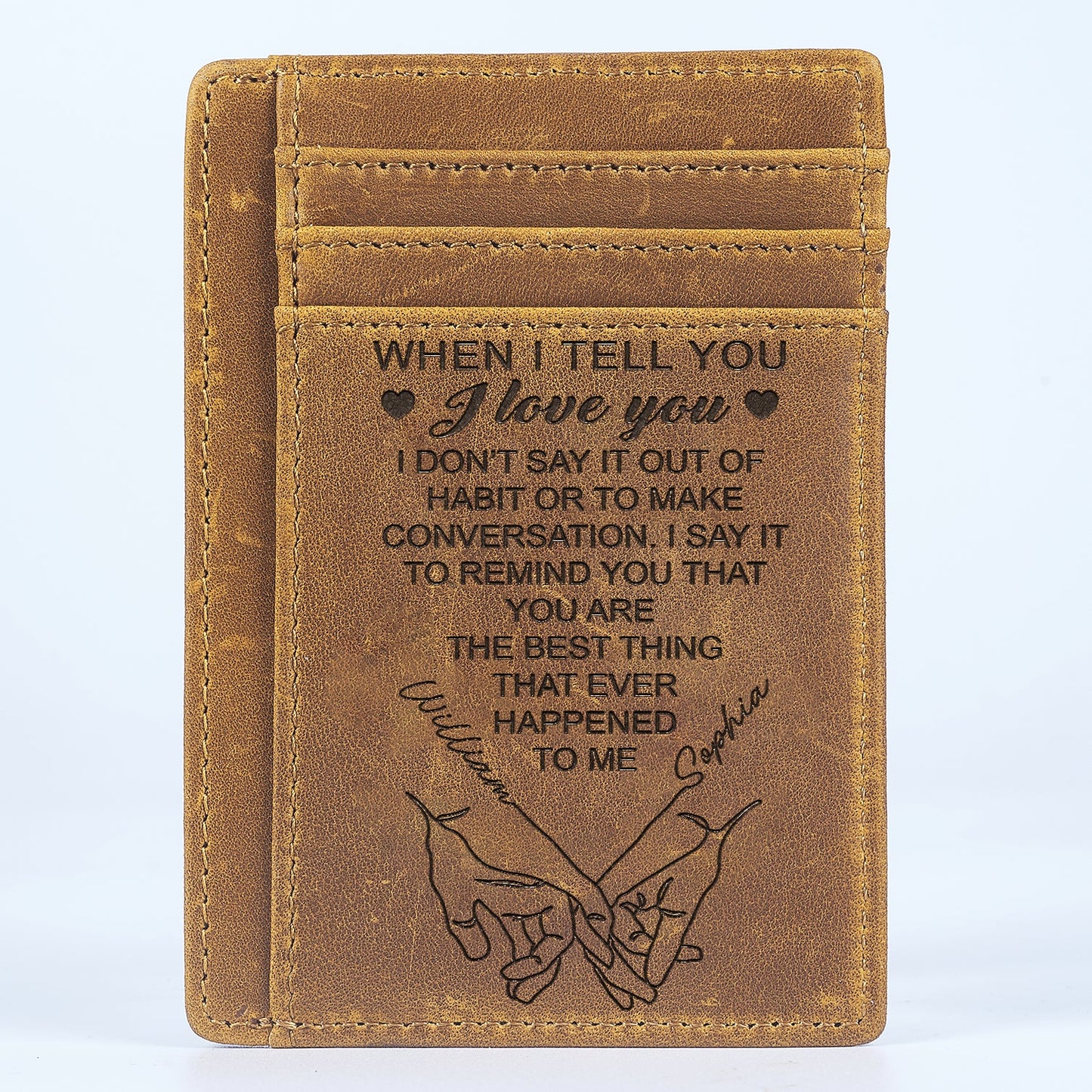 When I Tell You I Love You - Gift For Couples, Husband, Wife - Personalized Card Wallet