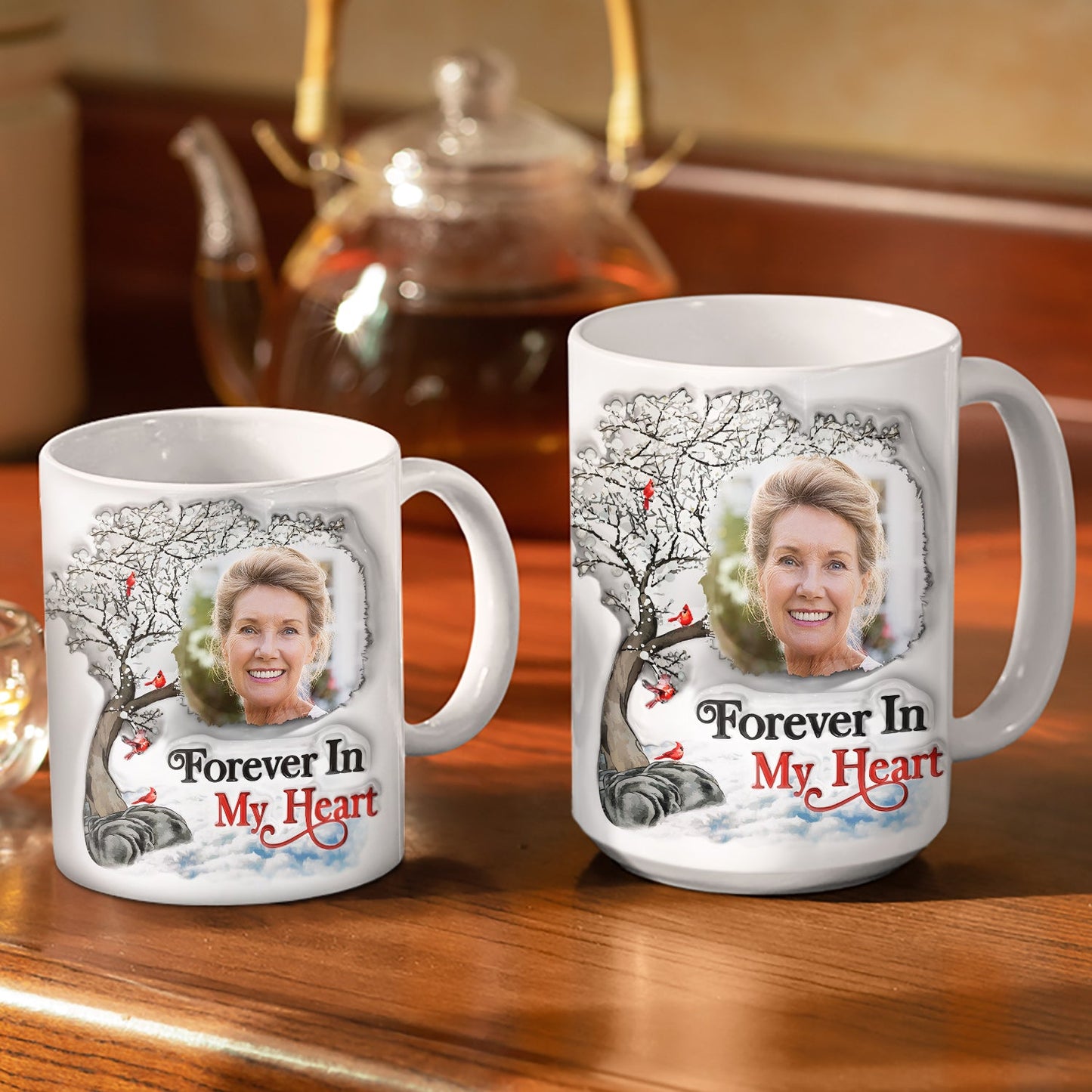 Custom Photo I'm Always With You - Memorial Gift For Family, Friends - 3D Inflated Effect Printed Mug, Personalized White Edge-to-Edge Mug