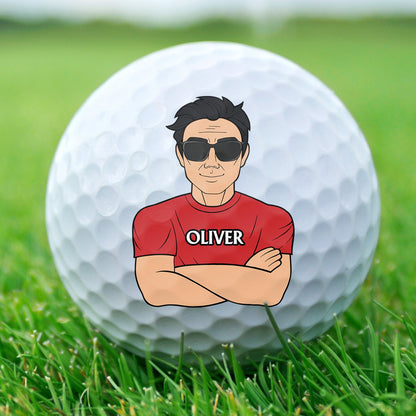 The Man The Myth The Legend - Gift For Dad, Father, Grandpa, Golfer, Golf Lover - Personalized Golf Ball