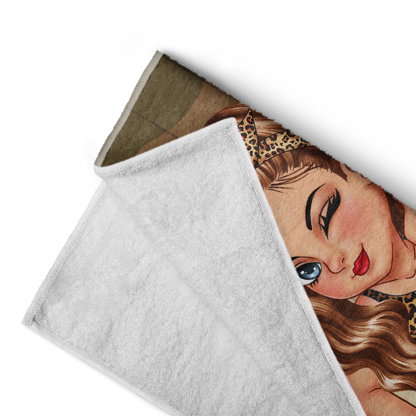 Cartoon Woman Traveling Beach Poolside Swimming Picnic - Birthday, Vacation Gift For Her, Family, Besties - Personalized Beach Towel