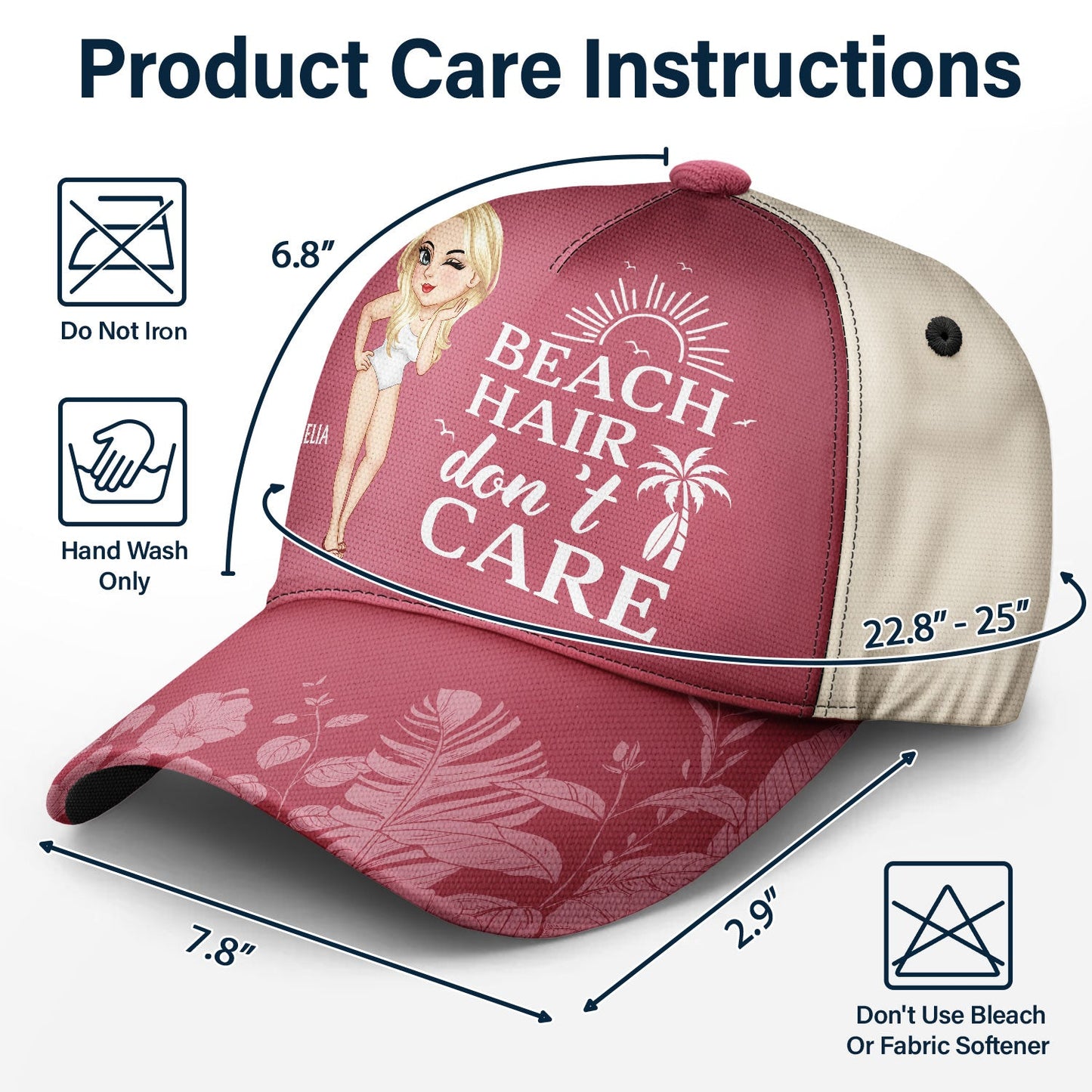 Beach Hair Don't Care - Gift For Beach Lovers, Traveling Lovers, Women - Personalized Classic Cap
